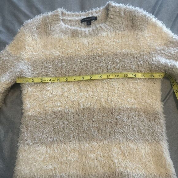 Banana Republic Merino Wool Furry Striped Cocoon Fluffy Pullover Sweater Sz S - Picture 8 of 9